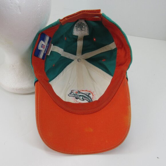 Miami Dolphins Embroidered Logo Reebok Men's Green Adjustable Strap Back Cap Hat - Picture 8 of 10